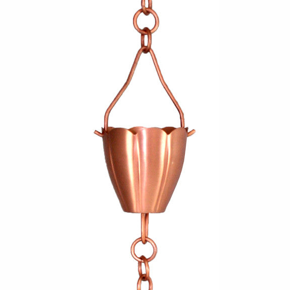 Copper Flower Cup Rain Chain Affordable Rain Chains